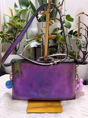 Rare Coach Crosby Hologram Iridescent
Crossbody Purple Green blue